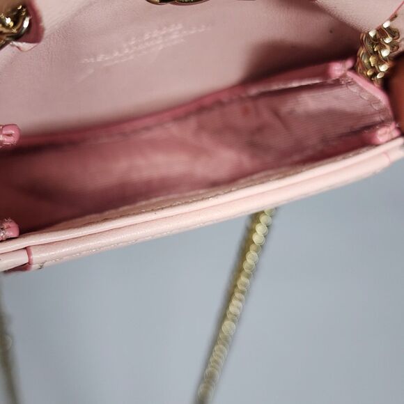 MCM Vintage Pink Visetos Mini Crossbody Chain Bag Purse Made in Korea 1990s - Picture 14 of 16